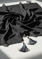 Nairah Crinkle Chiffon Dupatta Wrap-Black Dupatta