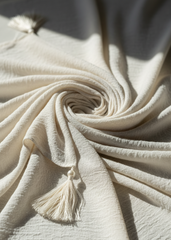 Nairah Crinkle Chiffon Dupatta Wrap-Off-White Dupatta
