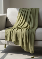 Nairah Crinkle Chiffon Dupatta Wrap-Olive Green Dupatta