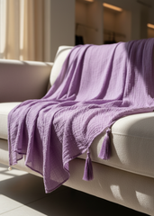 Nairah Crinkle Chiffon Dupatta Wrap-Lavendar Dupatta