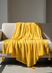 Nairah Crinkle Chiffon Dupatta Wrap-Yellow Dupatta