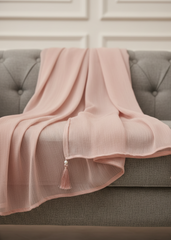 Nairah Crinkle Chiffon Dupatta Wrap-Light Peach Dupatta