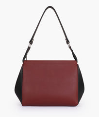 RTW Creation - Maroon and black trio twist handbag