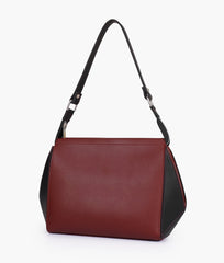 RTW Creation - Maroon and black trio twist handbag
