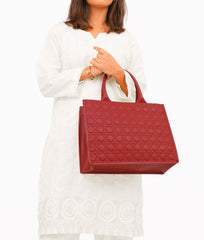 RTW Creation - Maroon box tote bag