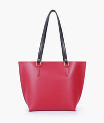 RTW Creation - Maroon centre-stripe tote bag