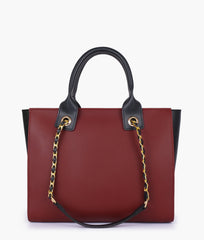 RTW Creation - Maroon chain handle tote