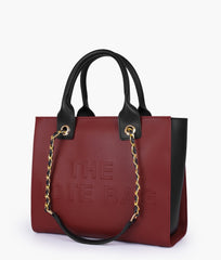 RTW Creation - Maroon chain handle tote