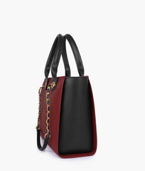RTW Creation - Maroon chain handle tote