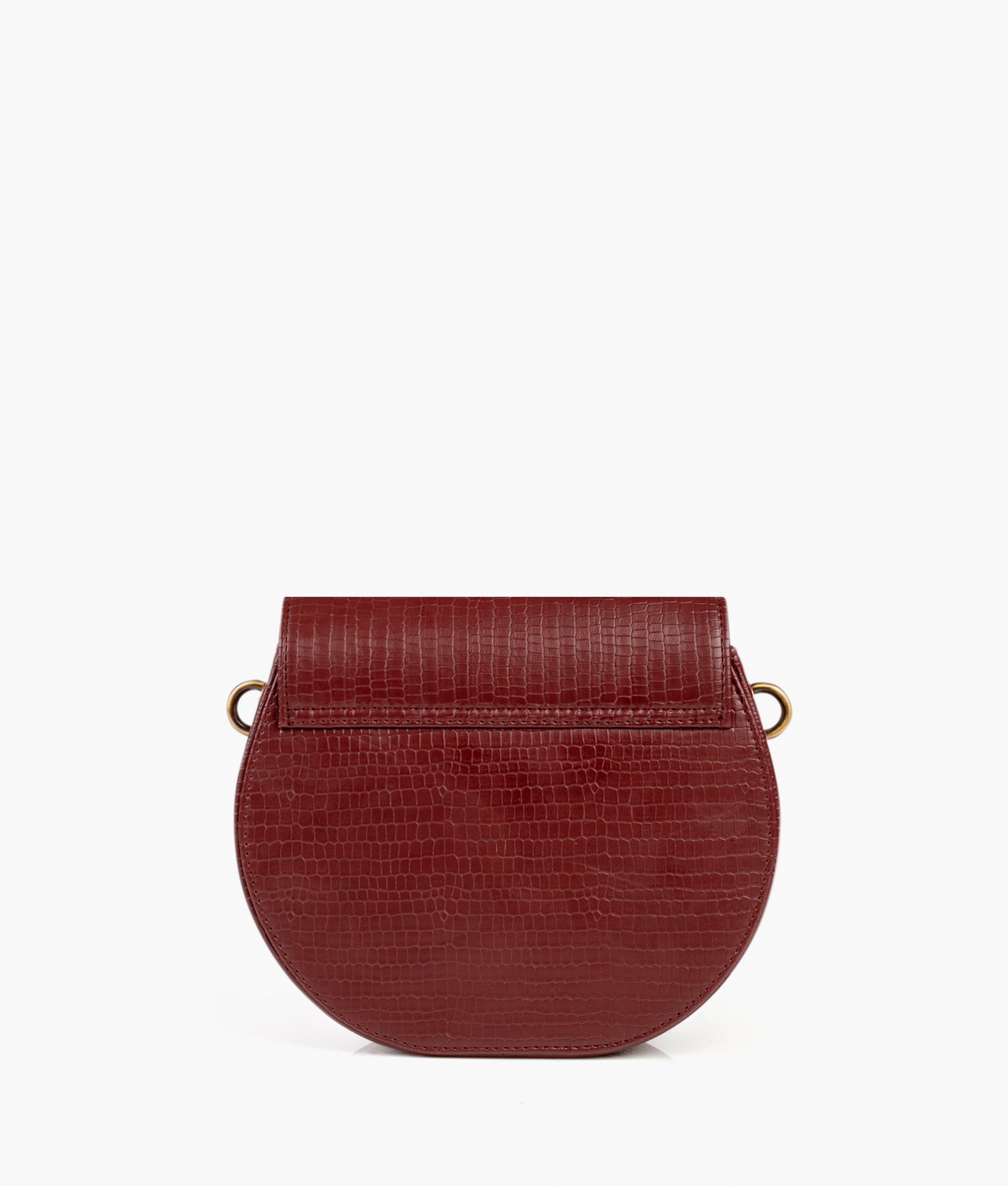 RTW Creation - Maroon crocodile saddle bag