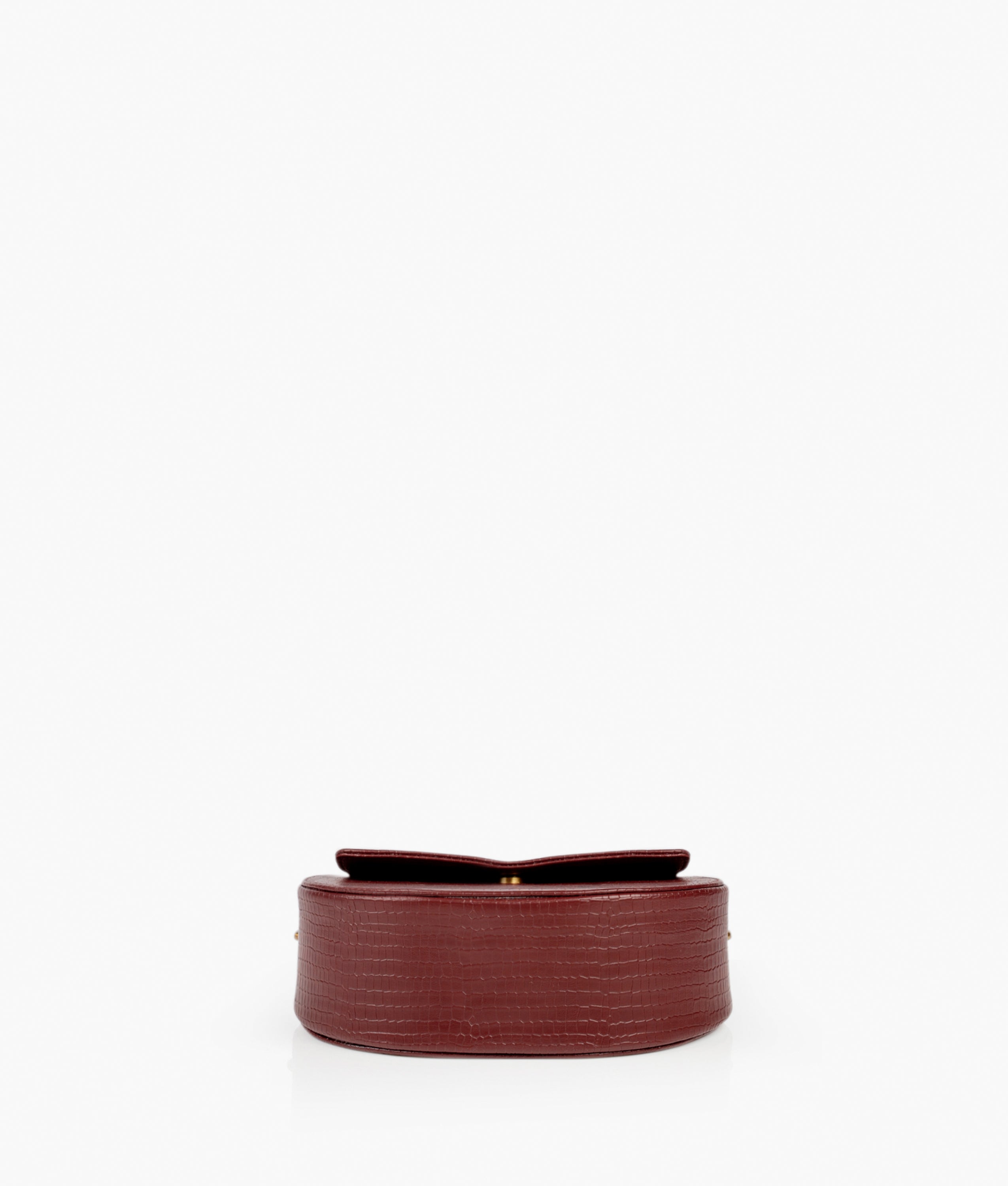 RTW Creation - Maroon crocodile saddle bag