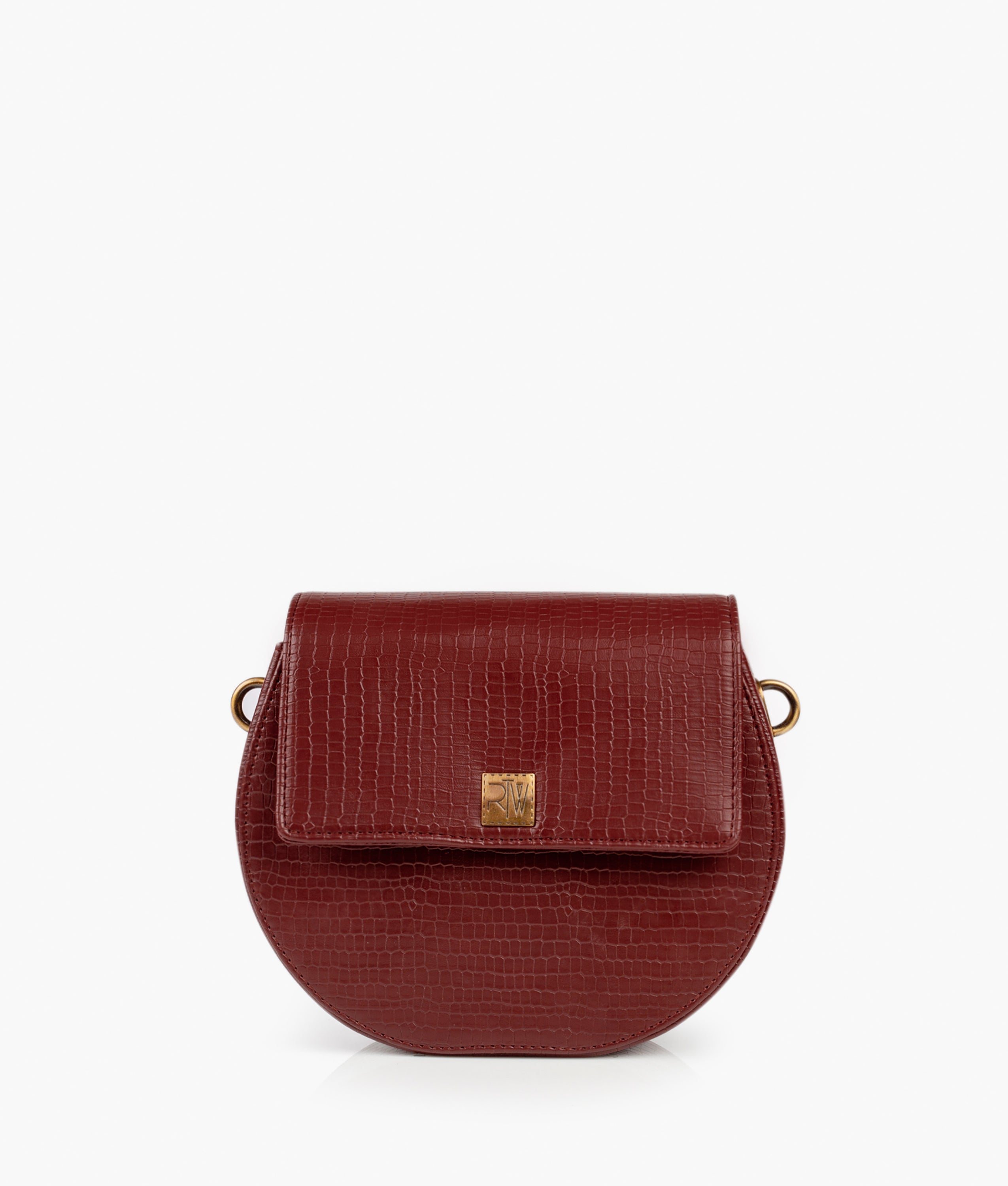 RTW Creation - Maroon crocodile saddle bag