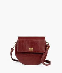 RTW Creation - Maroon crocodile saddle bag