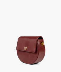 RTW Creation - Maroon crocodile saddle bag