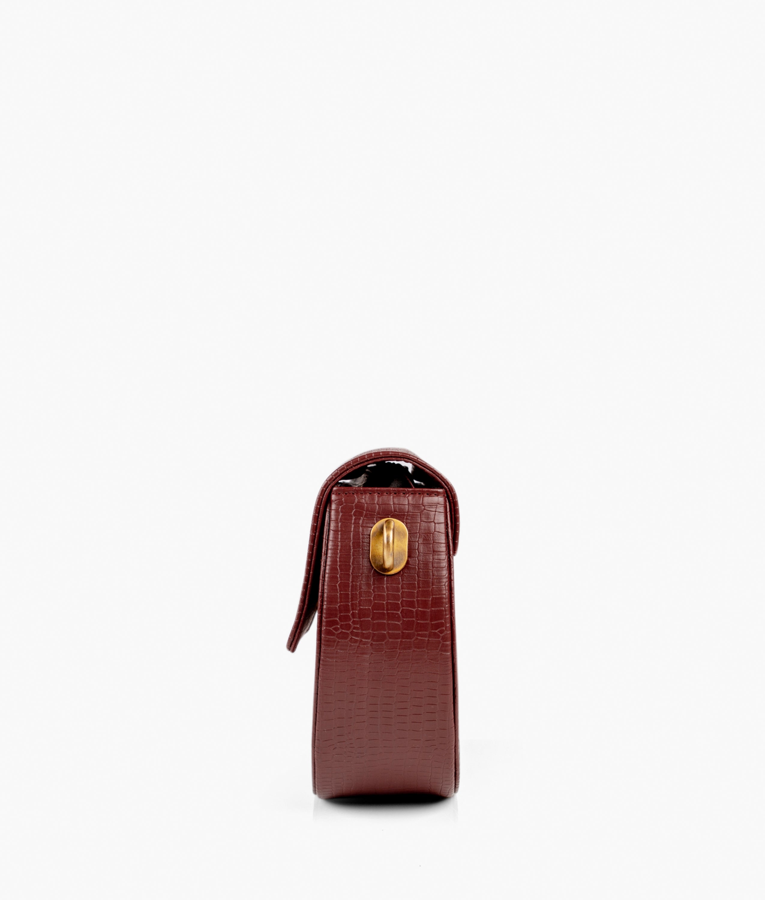 RTW Creation - Maroon crocodile saddle bag