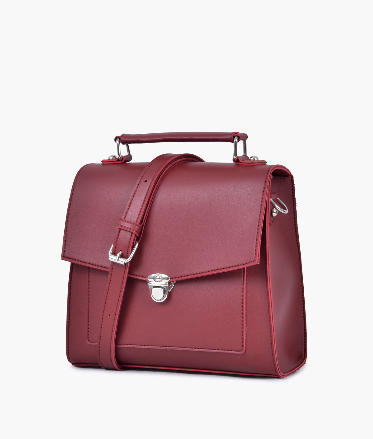 RTW Creation - Maroon push-lock messenger bag
