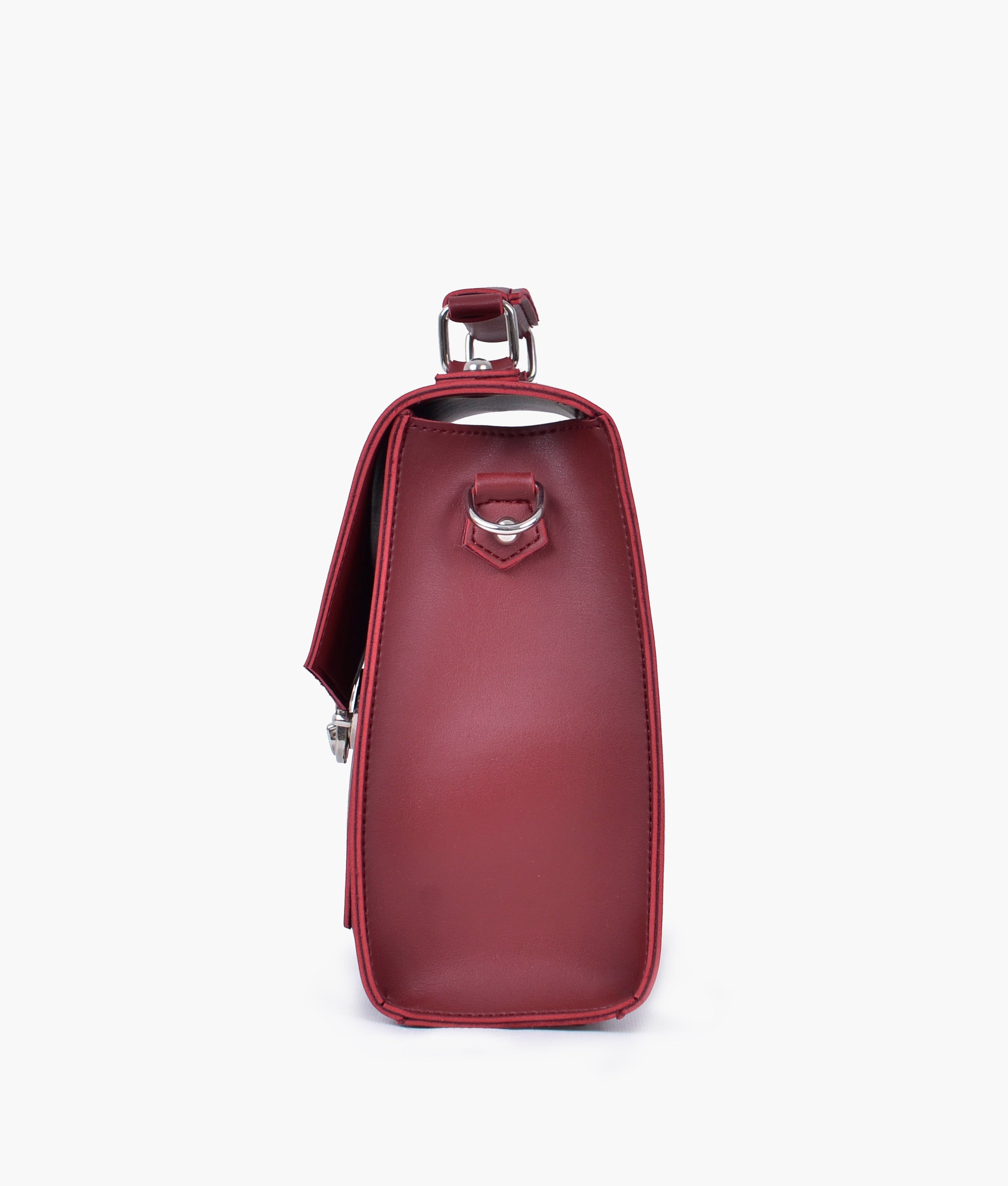 RTW Creation - Maroon push-lock messenger bag