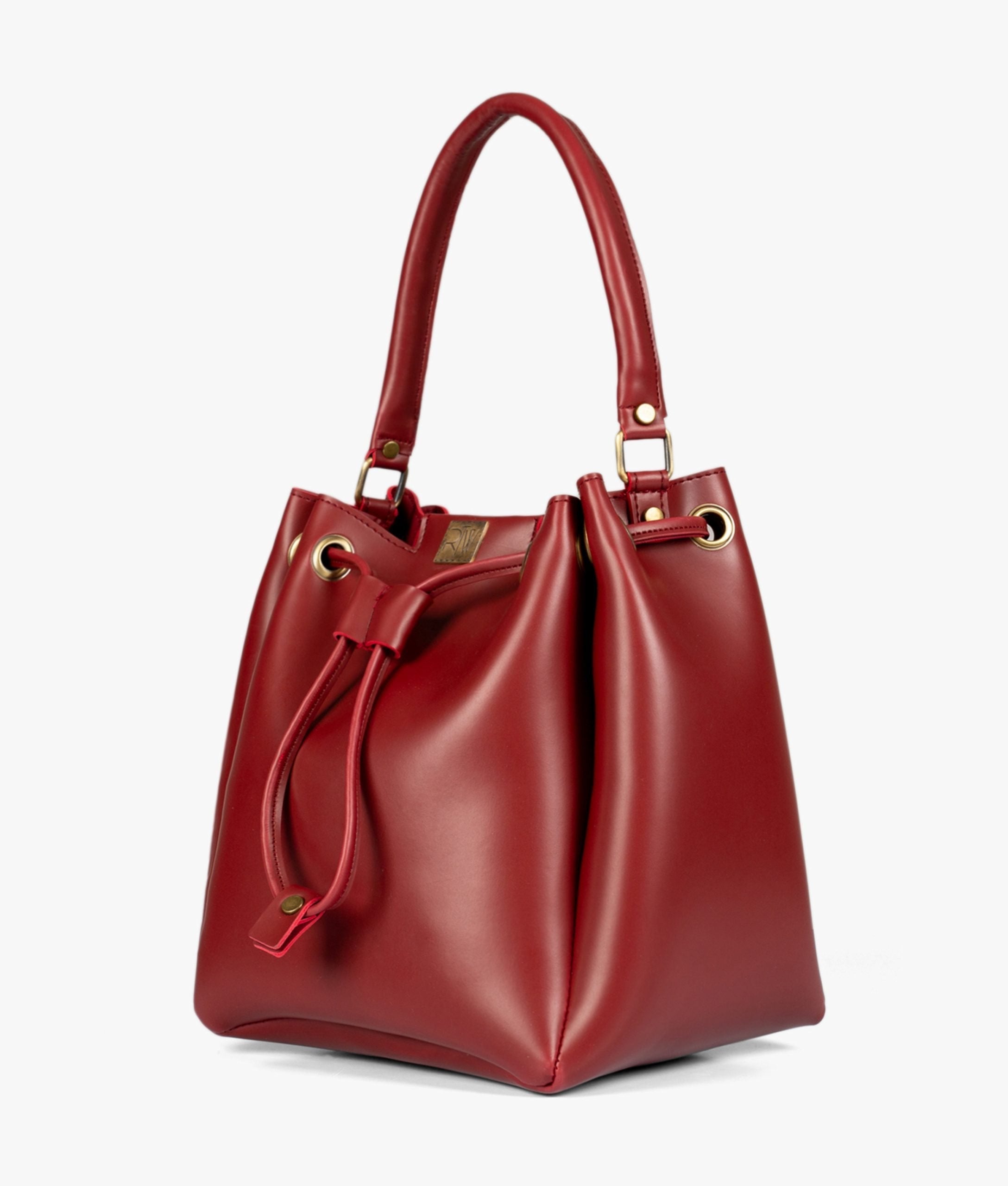 RTW Creation - Maroon drawstring bucket bag