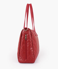 RTW Creation - Maroon quilted carryall tote bag