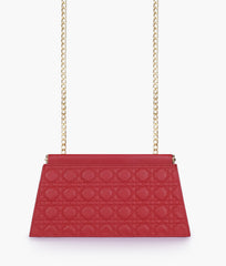 RTW Creation - Maroon quilted evening clutch with snap closure