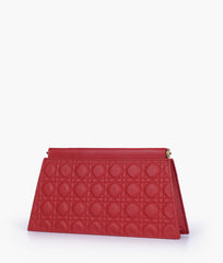 RTW Creation - Maroon quilted evening clutch with snap closure
