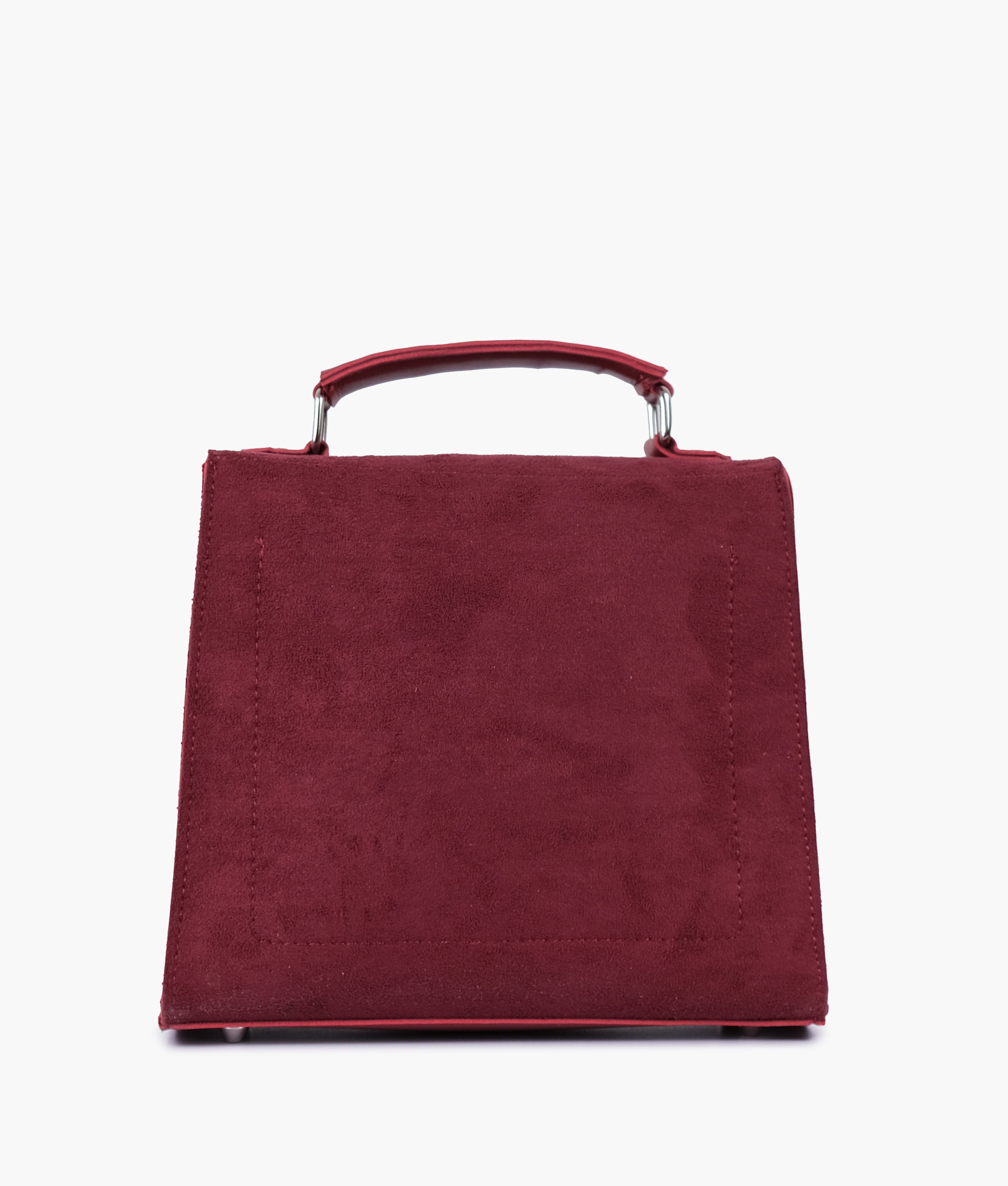 RTW Creation - Maroon suede push-lock messenger bag