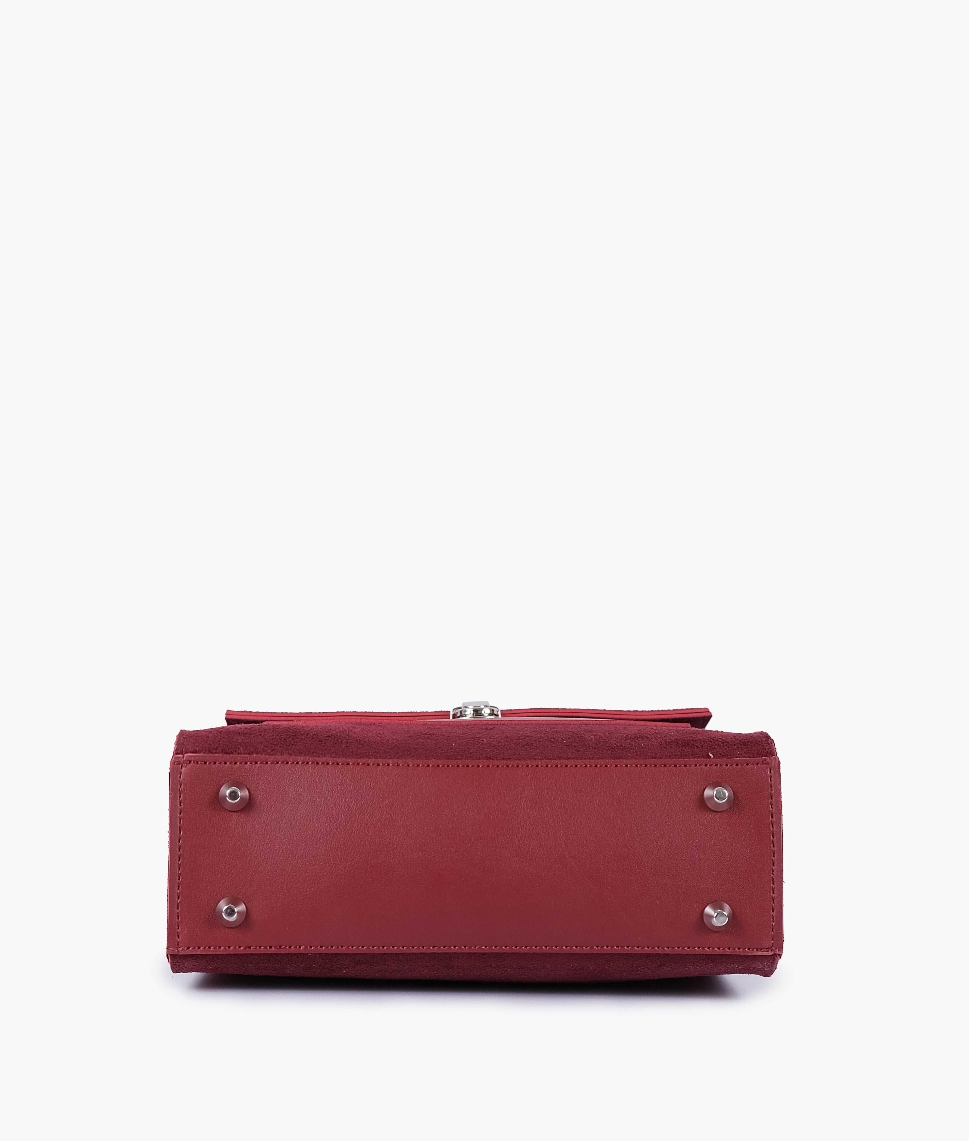RTW Creation - Maroon suede push-lock messenger bag