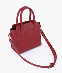 RTW Creation - Maroon top-handle mini handbag