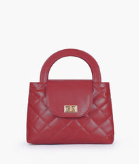 RTW Creation - Maroon flap quilted bag with top handle
