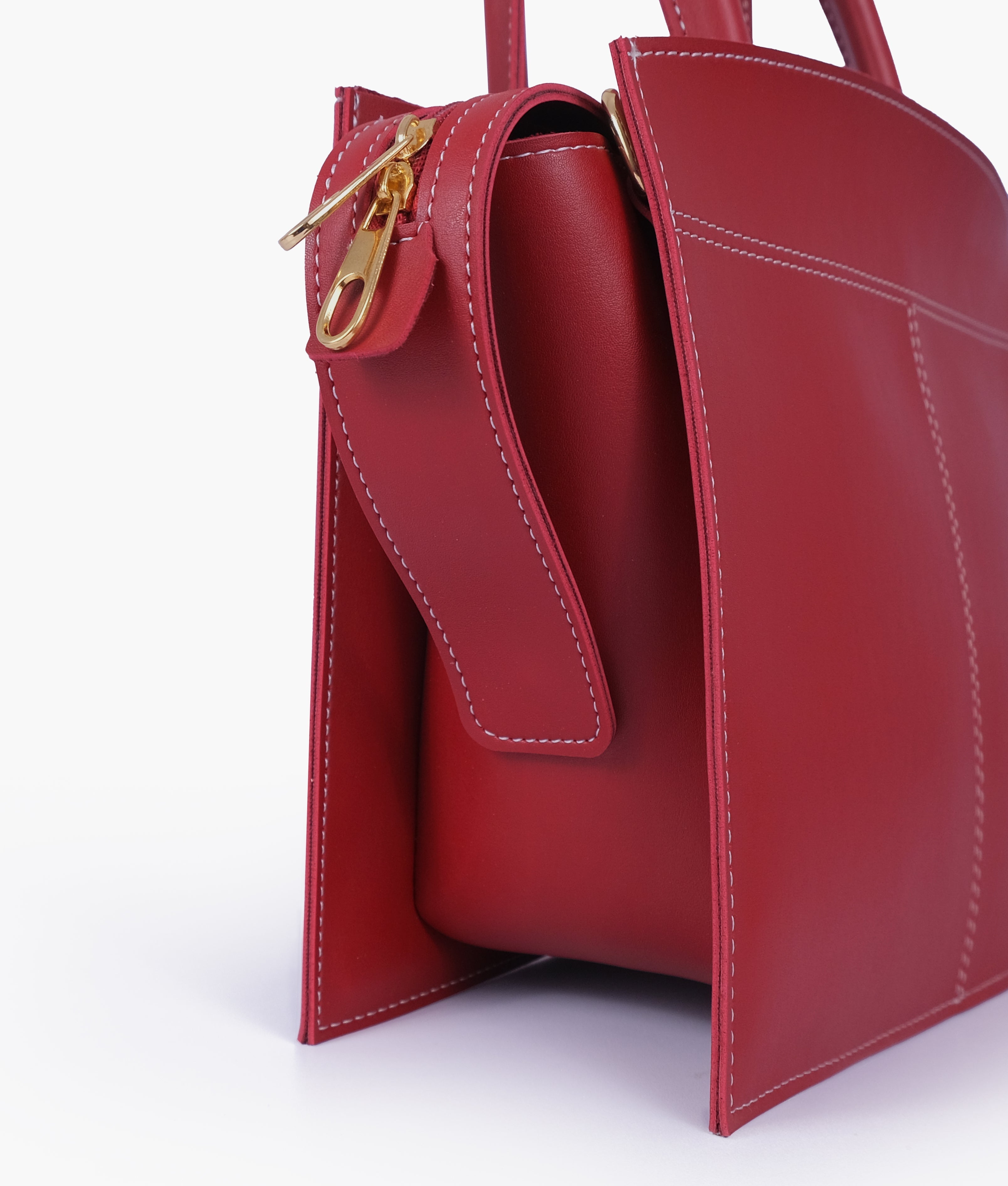 RTW Creation - Maroon trapeze top-handle bag