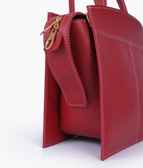 RTW Creation - Maroon trapeze top-handle bag