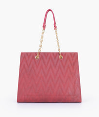 RTW Creation - Maroon zig-zag pattern tote