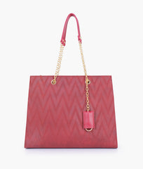 RTW Creation - Maroon zig-zag pattern tote