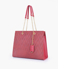 RTW Creation - Maroon zig-zag pattern tote