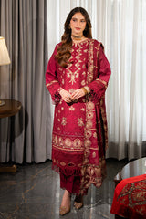 Meerak Stitched 3 Piece Emb Lawn Suit-Blush