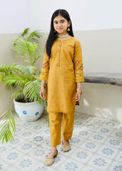 Khanak Stitched Kids-Mari Gold Embroidered 2Pcs Suit KST 133