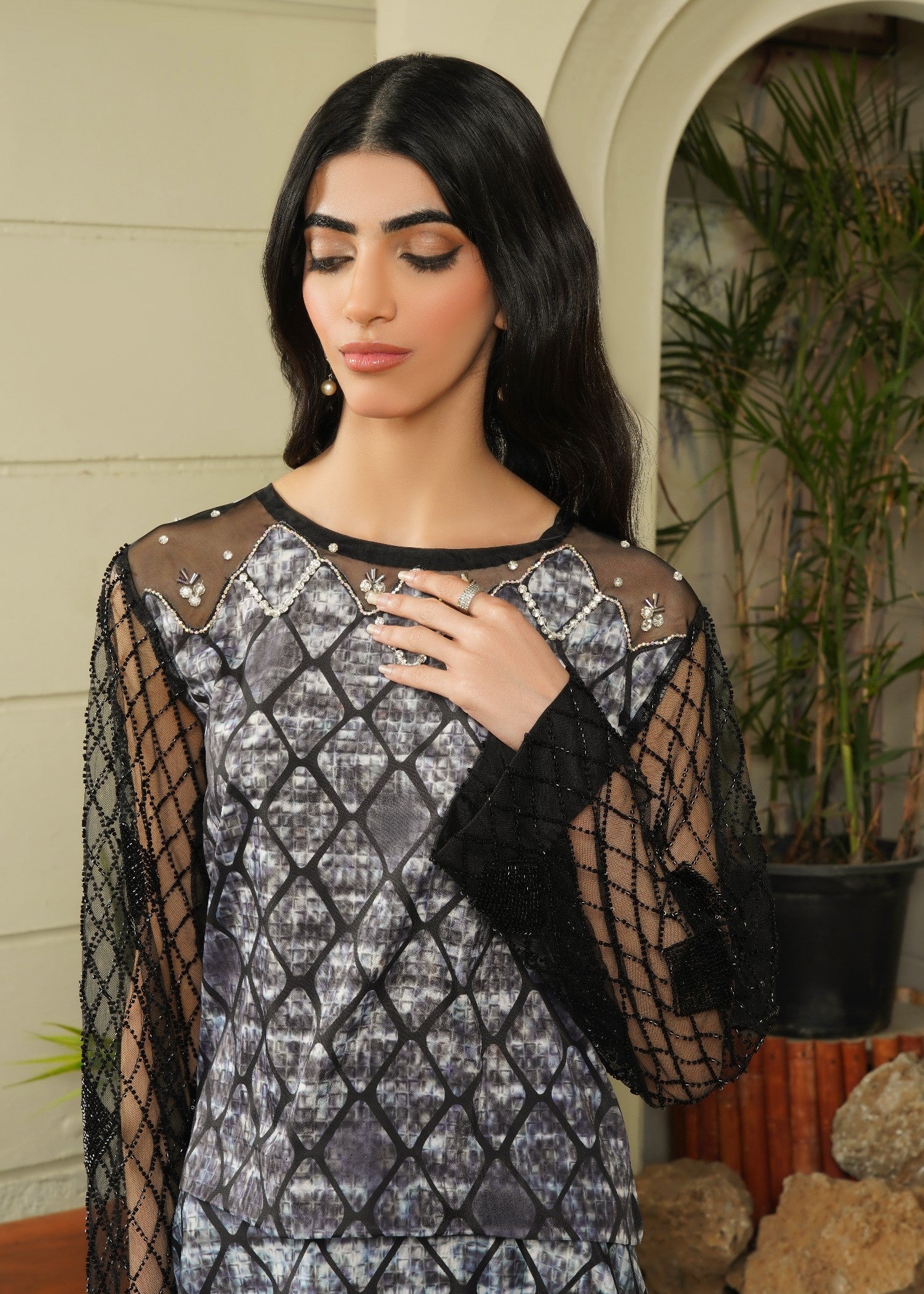 Stitch Vibes Serpent Noir Crop Top Skirt