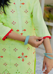 Khanak Stitched Kids-Mint Green Embroidered 2Pcs Suit KST 127