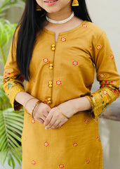 Khanak Stitched Kids-Mari Gold Embroidered 2Pcs Suit KST 133