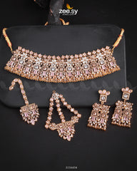 Rihanna Bridal Sets Golden Mint Pink - Zeesy Jewellery