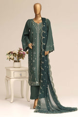 Sada Bahar Stitched 3 Piece Luxury Emb Festive Vol-07 Suit-LEL7-MK-256-GREEN