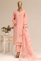 Sada Bahar Stitched 3 Piece Luxury Emb Festive Vol-07 Suit-LEL7-MK-44-PEACH