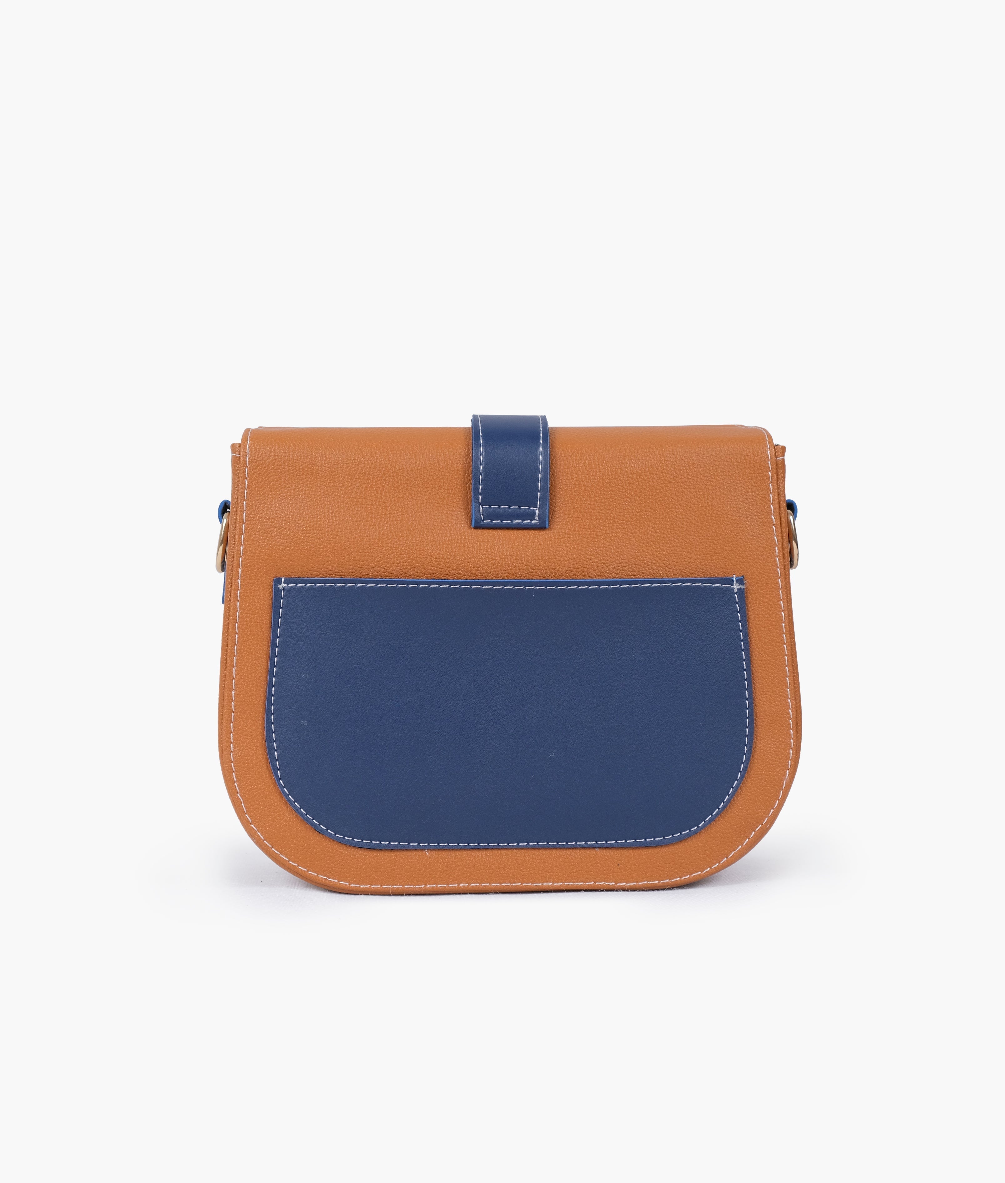RTW Creation - Mustard and blue push-lock saddle bag