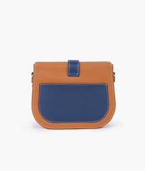 RTW Creation - Mustard and blue push-lock saddle bag