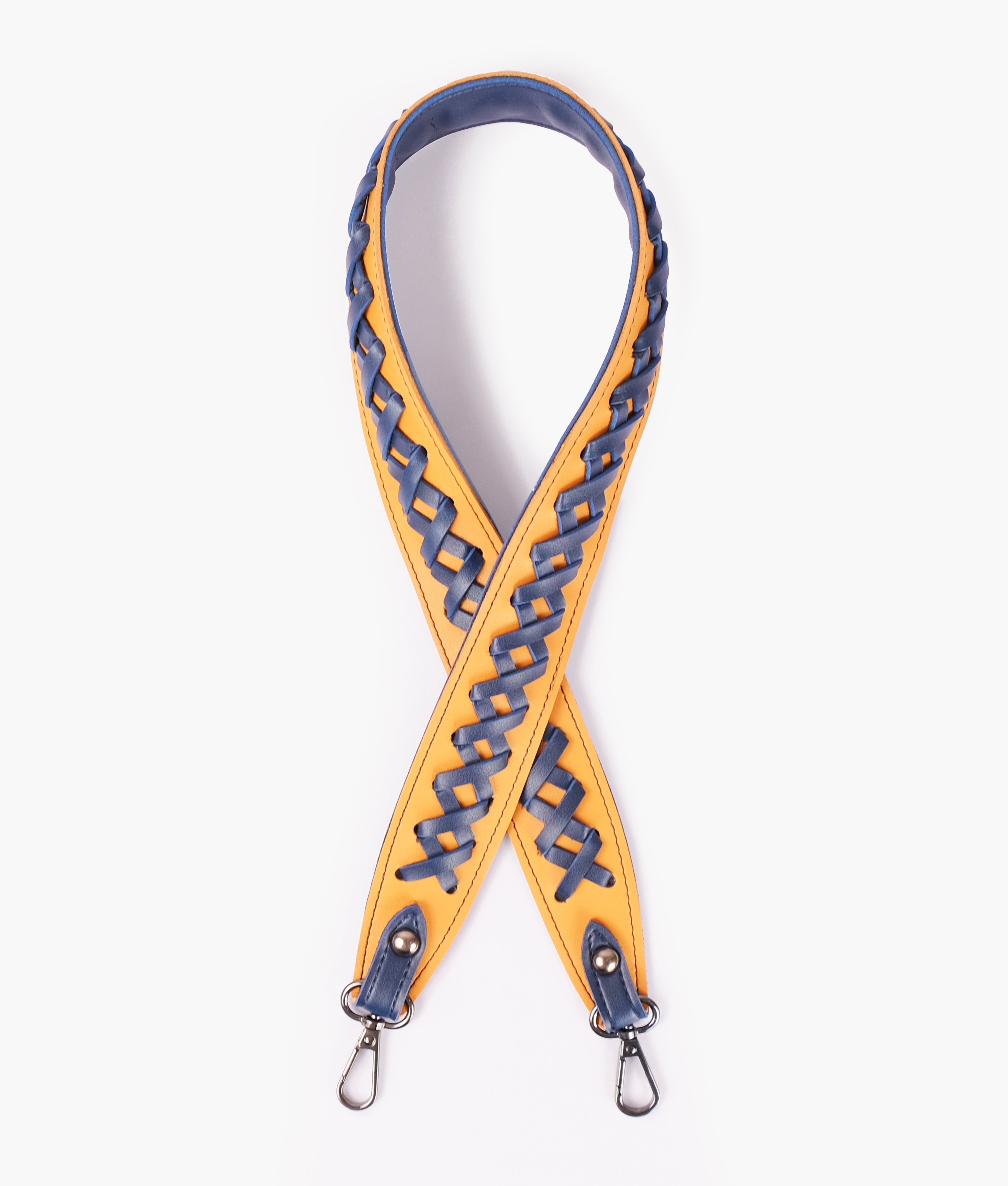 RTW Creation - Mustard and blue zig-zag weave strap add-on