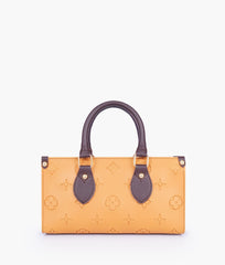 RTW Creation - Mustard and dark brown on-the-go mini bag