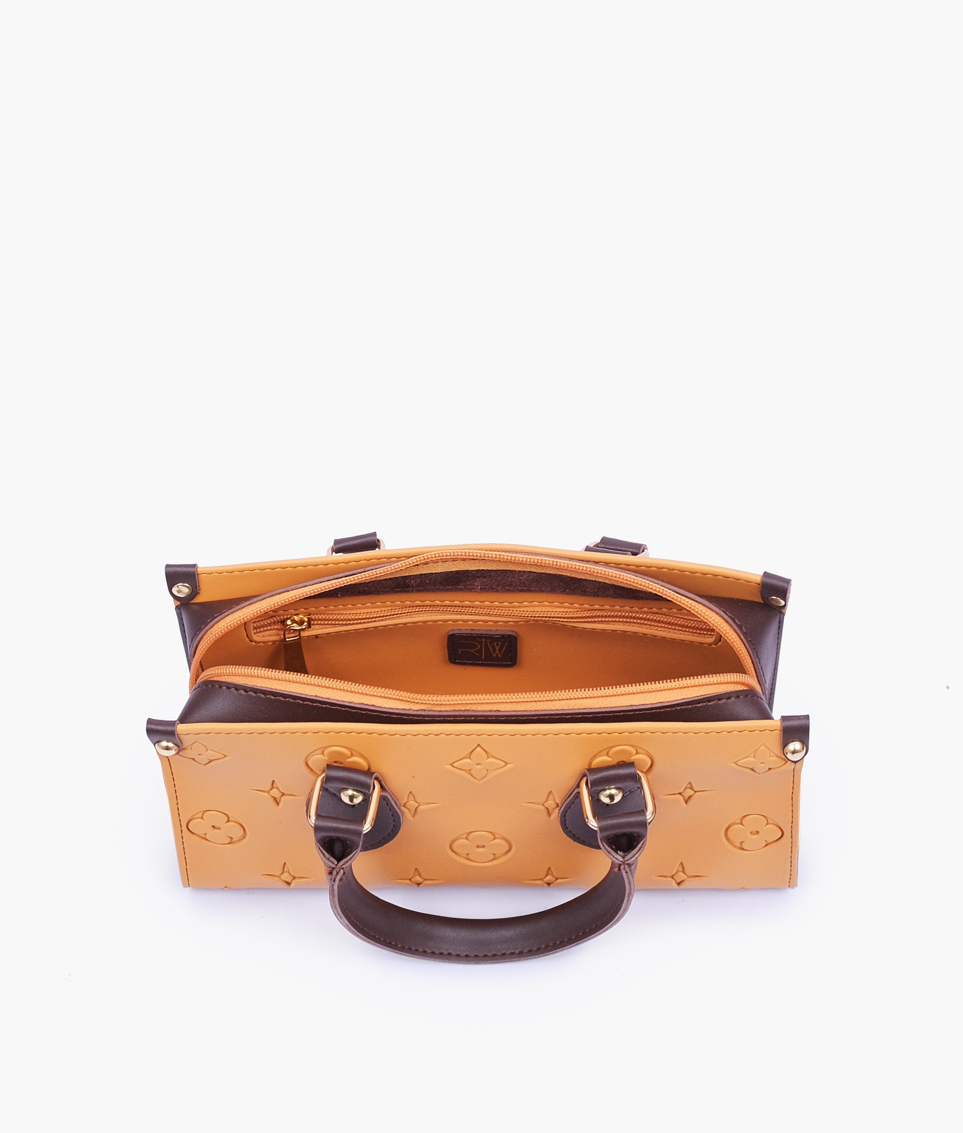 RTW Creation - Mustard and dark brown on-the-go mini bag