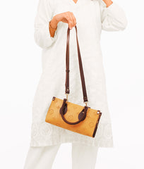 RTW Creation - Mustard and dark brown on-the-go mini bag