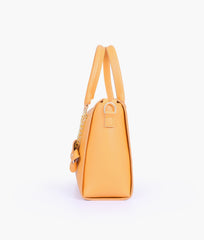 RTW Creation - Mustard handbag with flower charm