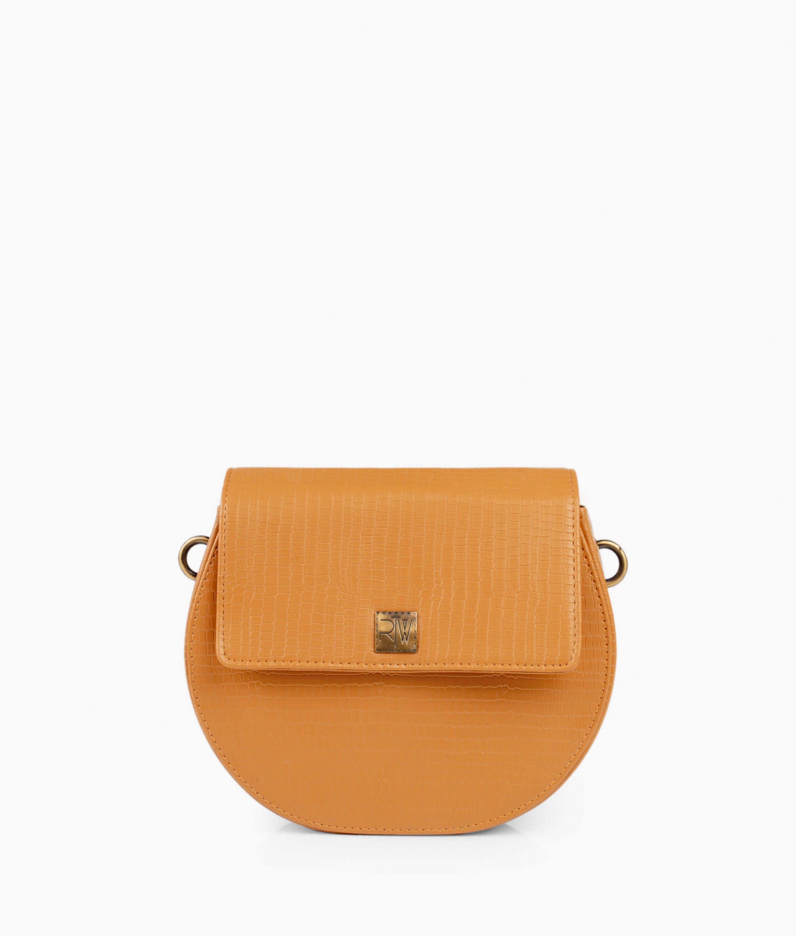 RTW Creation - Mustard crocodile saddle bag